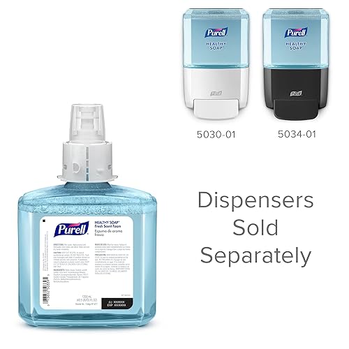 Miniatura 6 de PURELL ES4 Repuesto de espuma de jabón saludable, aroma fresco, 1200 ml repuesto de jabón para dispensador PURELL ES4 Push-Style (paquete de 2)