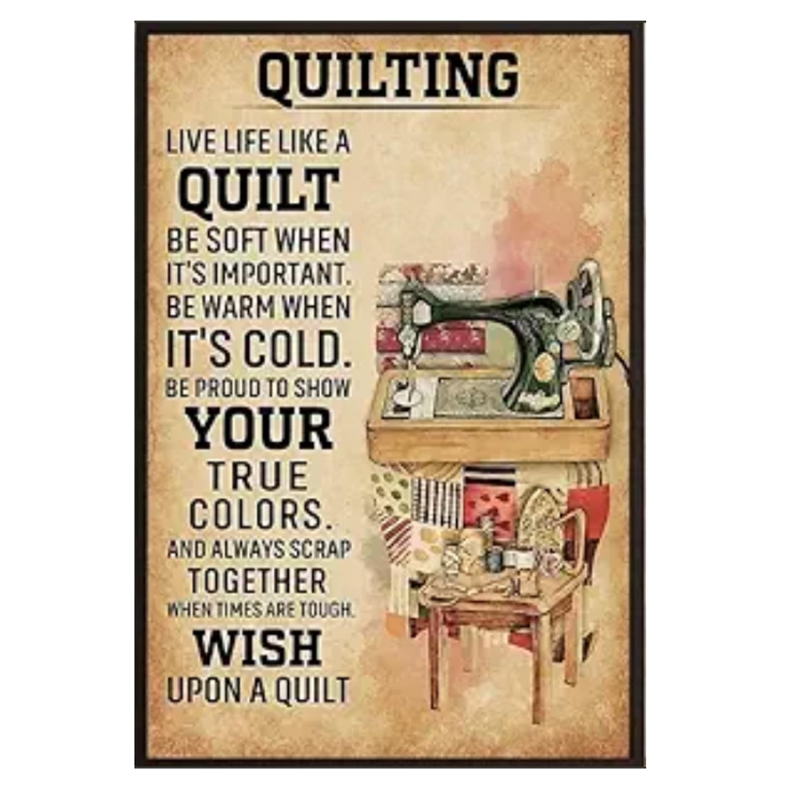 peiyeety Metal Signs Quilting Like A Quilt Sew Fabric Lovers Retro Tin Sign Vintage Aluminum Sign for Kitchen Home Cafe Bar 8x12 Inch