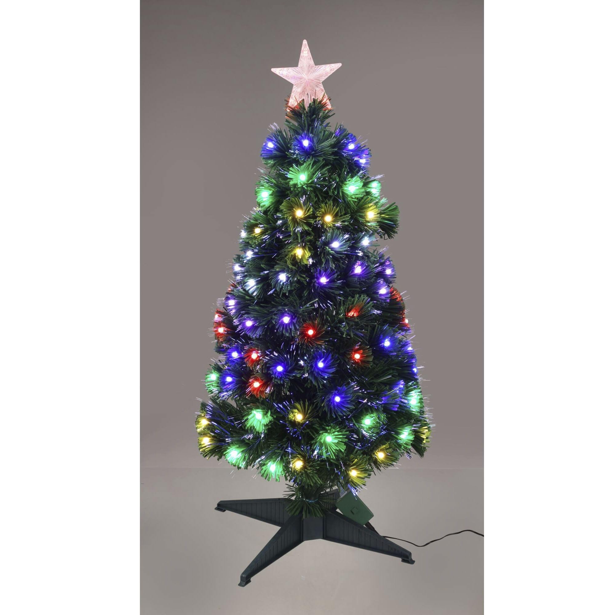 Well Home Árbol de Navidad de Fibra óptica con 95 Luces LED RGB y 8 Funciones de Color H.90cm