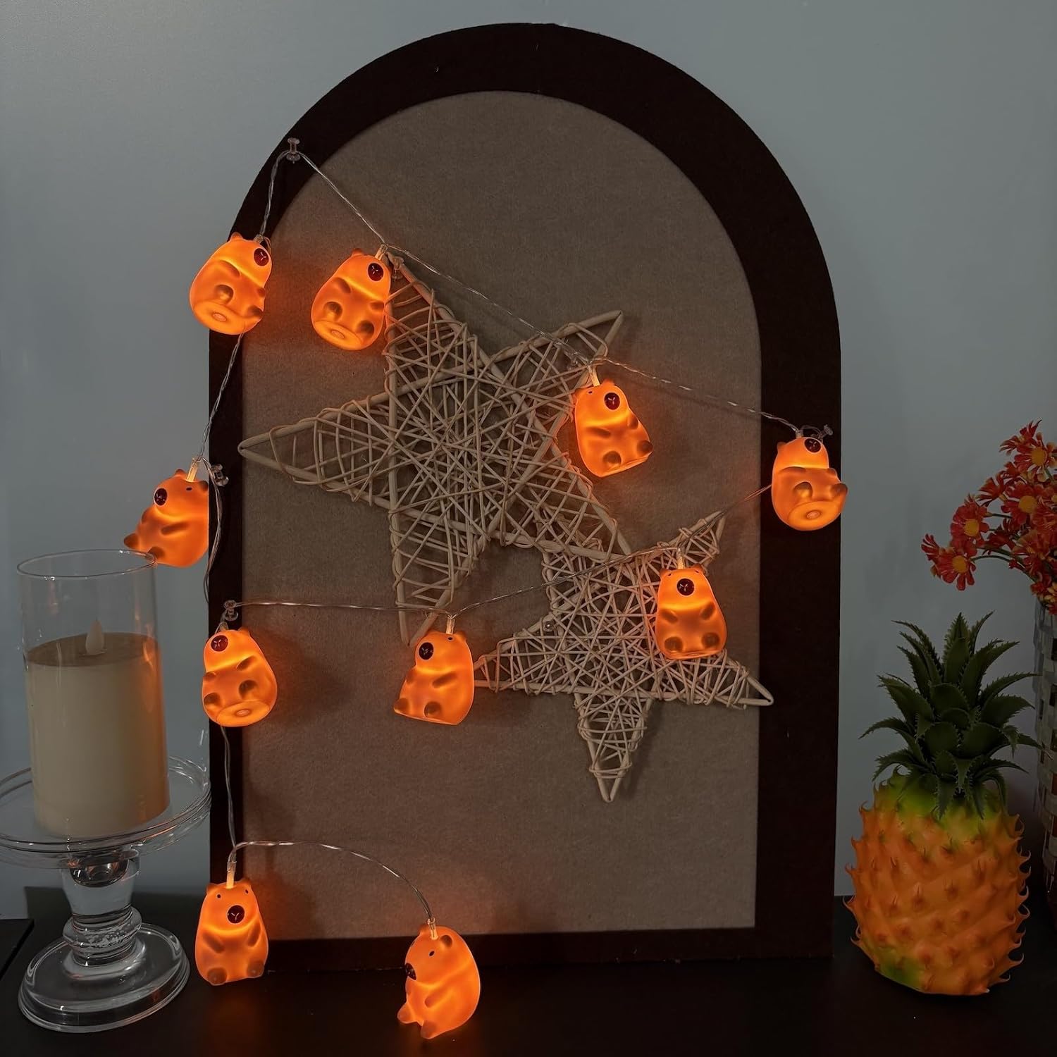 Cute Capybara String Lights, 5.4ft 10LEDs Novelty Animal Painted Capybara Night Lamp, Battery Powered Portable Cute Nightlights for Bedroom Decor Capybara Lights (Capybara)