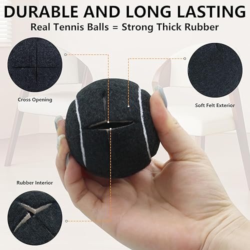 Miniatura 3 de Paquete de 90 pelotas de tenis precortadas a granel para patas de muebles, pelotas de tenis, sillas de pelotas de tenis para pelota de protección de