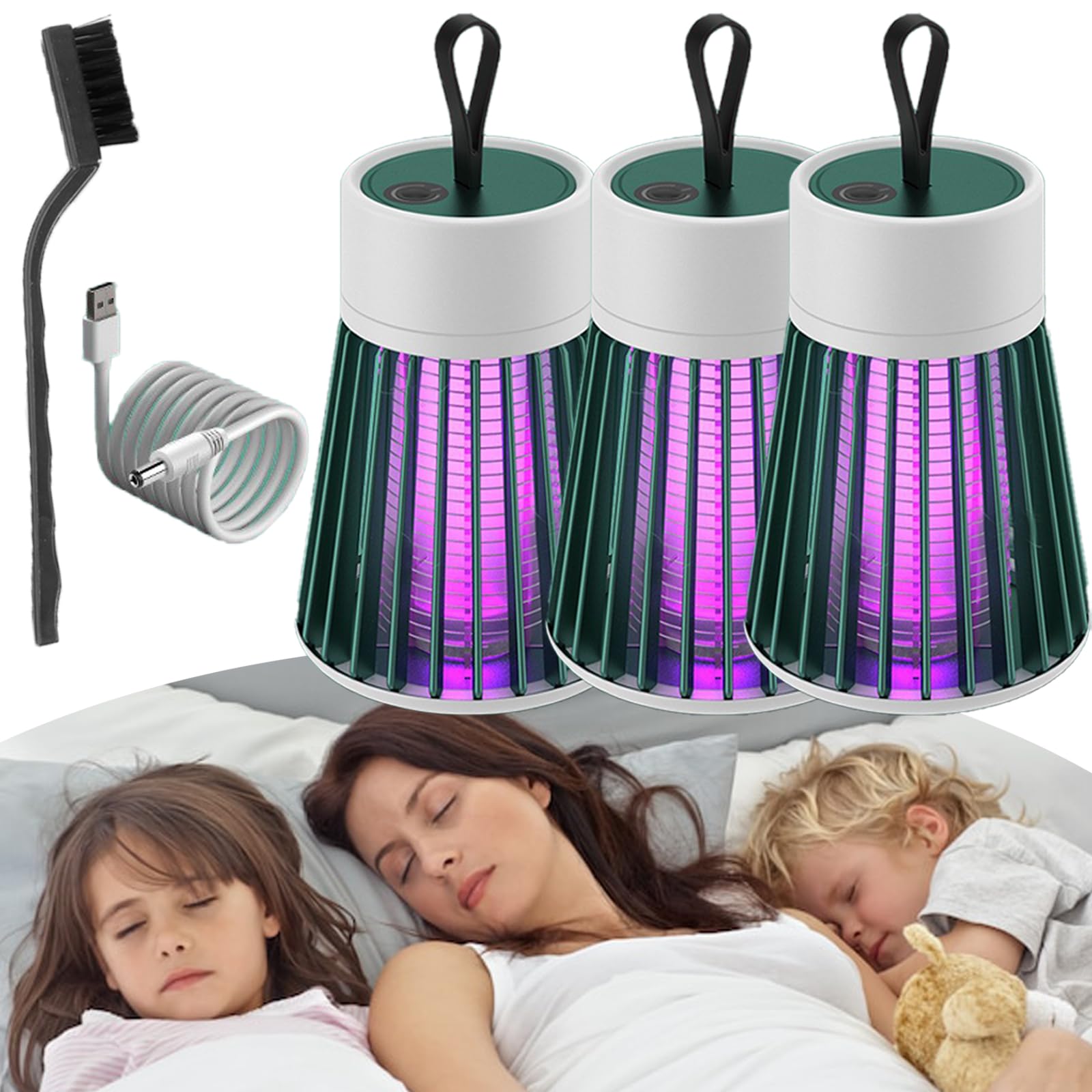 Zapfie Zanzare, Lampada Antizanzare Ricaricabile, Lampada Antizanzare Da Campeggio: Funzionamento Silenzioso, Senza Sostanze Chimiche, Trappola Per Zanzare Ricaricabile (Gris*2pcs)