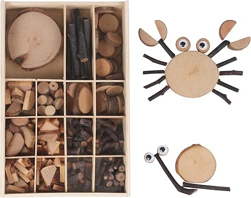 Candywood Wooden Unfinished Craft Kits Toy,Unfinished Natural Wood Slices Loose