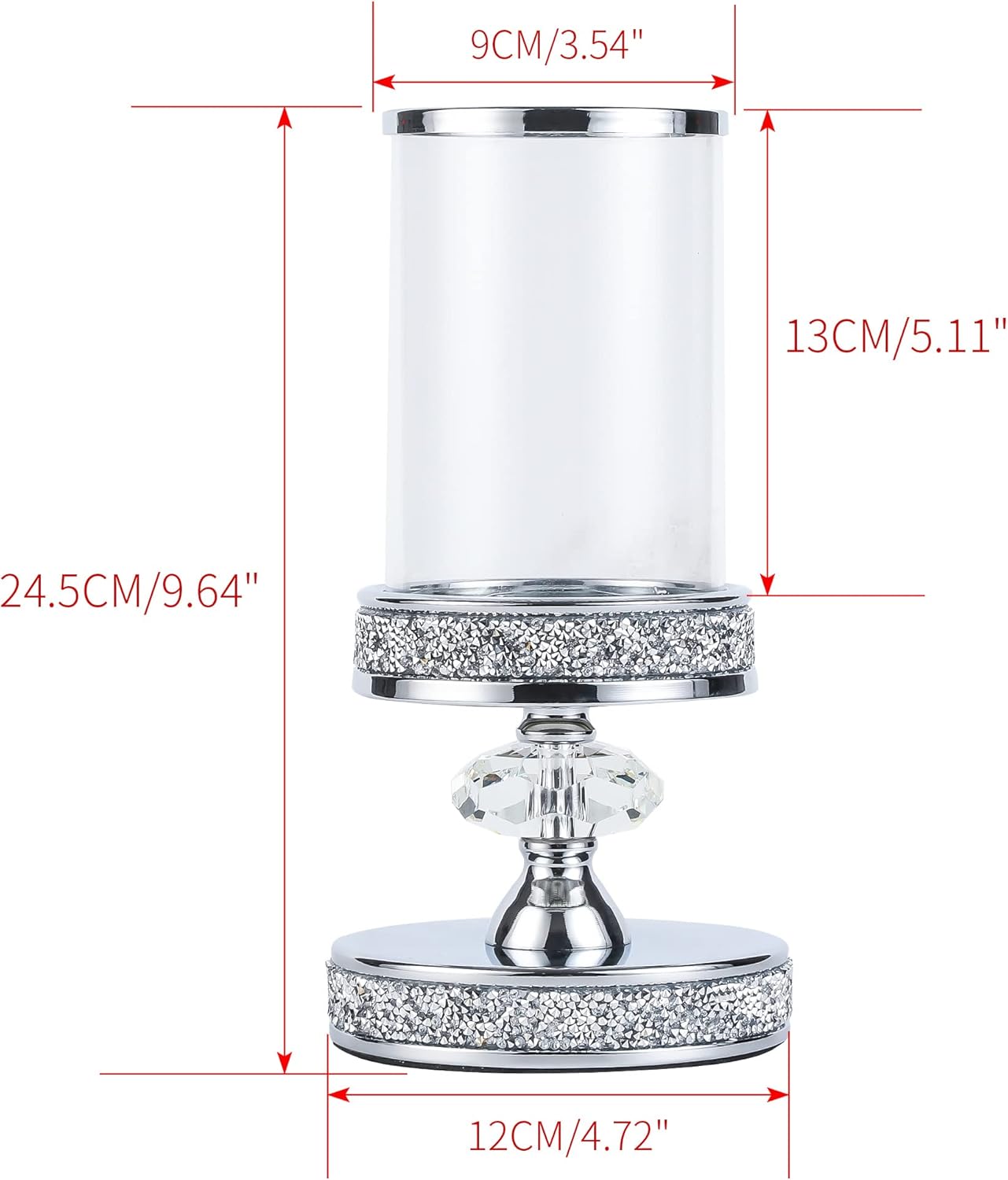 Candle Holder for Pillar Candle, Pillar Candle Holders for Wedding, Coffee Dining Table, Christmas, Table Centerpieces, Home Décor ZXC048D (1 Crystal Ball) - Image 5