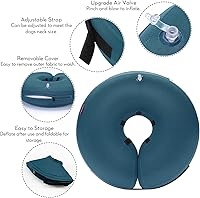 Vista 32 de MIDOG Inflatable Dog Cone Alternative for After Surgery - Soft Protective Donut Collar Prevents Licking, Comfortable Recovery E-Collar Alternative