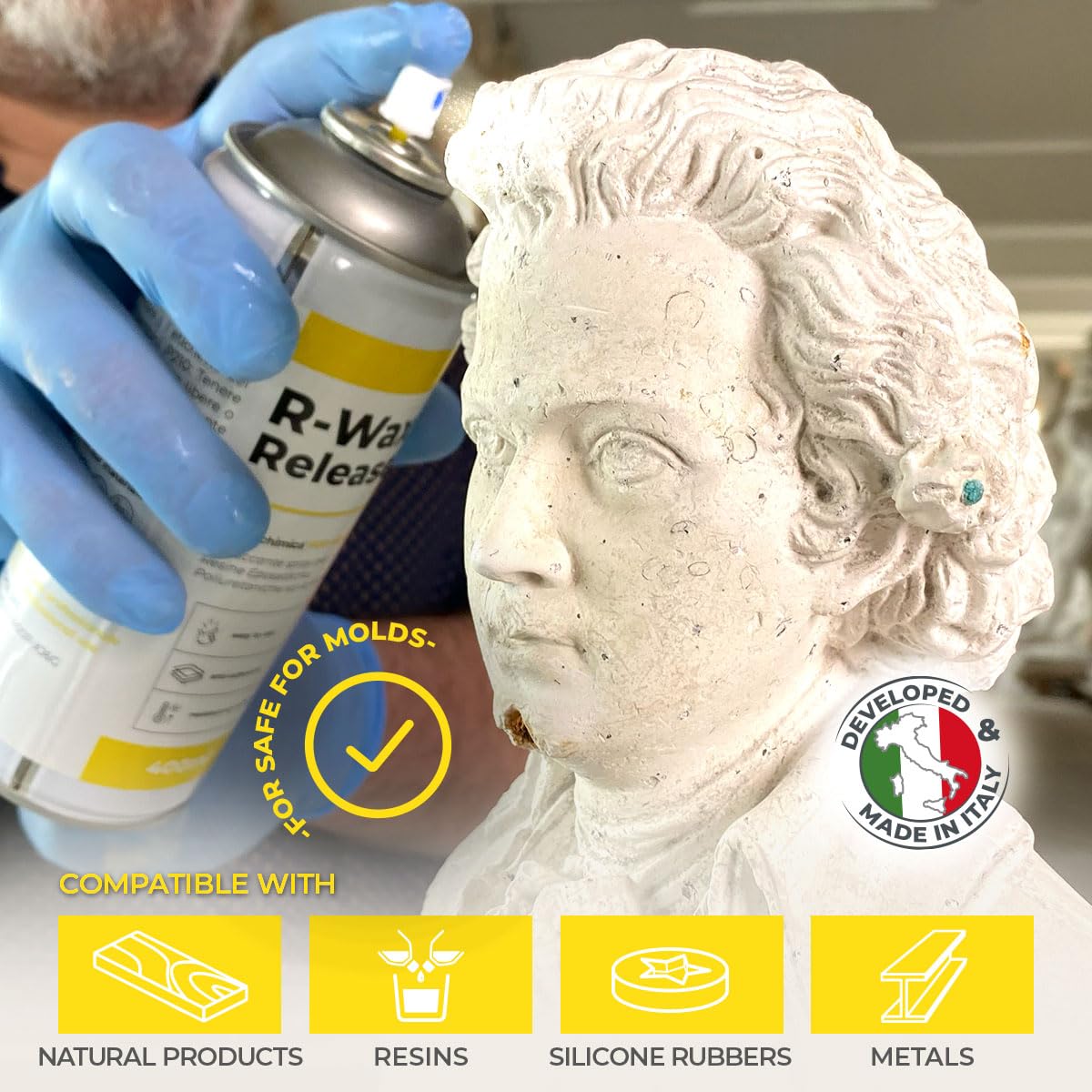 Reschimica Spray Anti-démoulage avec Cire pour résine époxy, résine de Polyester, PMMA et polyuréthane, sans Silicone (400 ml)