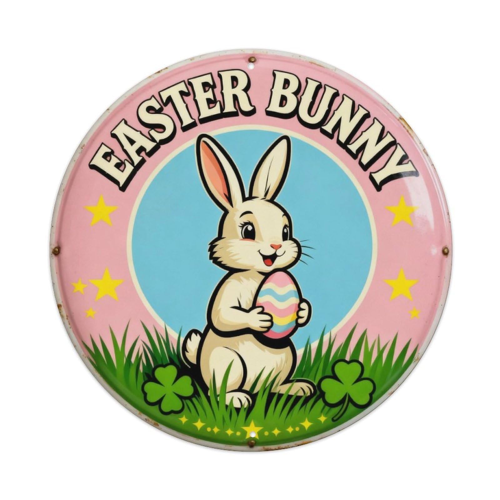 Easter Bunny Holiday Sign Metal Tin Sign Plaque