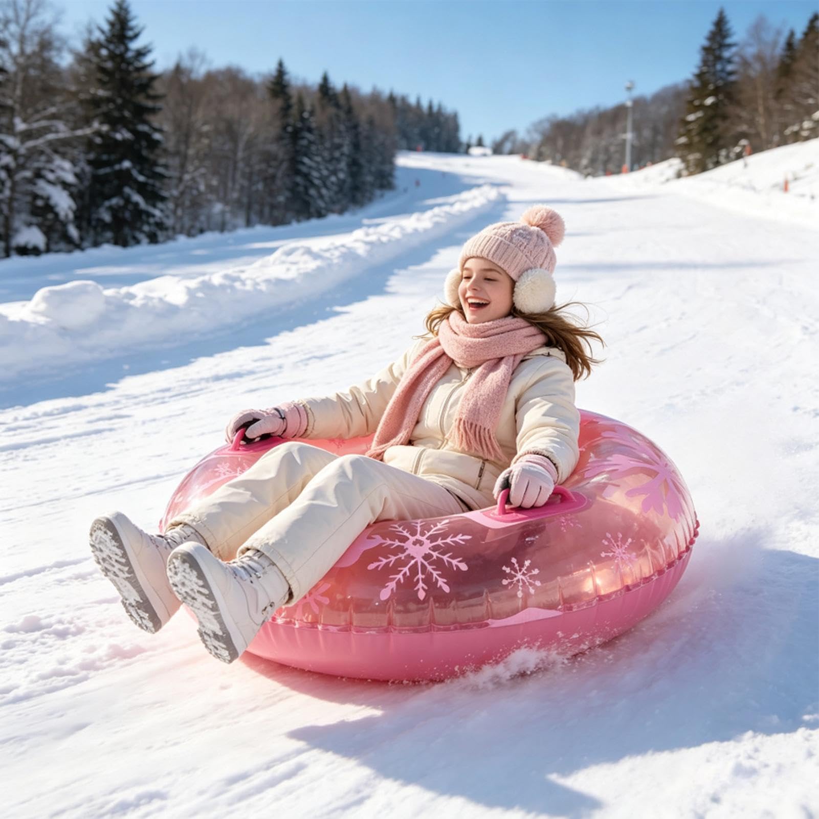 Slitta Gonfiabile Neve PVC Antiscivolo Con Presa Ispessita Ciambella