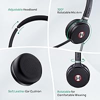 Vista 7 de Yealink WH62 Dual UC DECT Auriculares inalámbricos, 525 pies de largo alcance, auriculares de trabajo con base, 2 micrófonos con cancelación