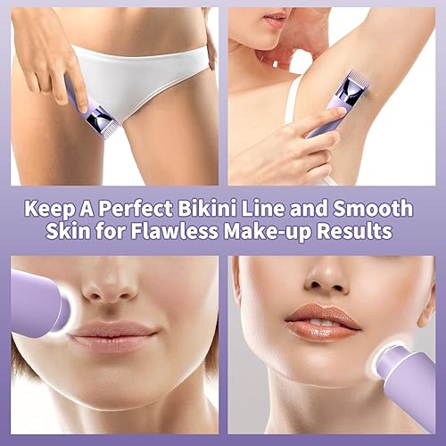 Miniatura 6 de Recortadora de bikini 2 en 1 para mujer, afeitadora eléctrica y maquinilla de afeitar para mujer con luz, recortadora de pelo púbico para mujer,