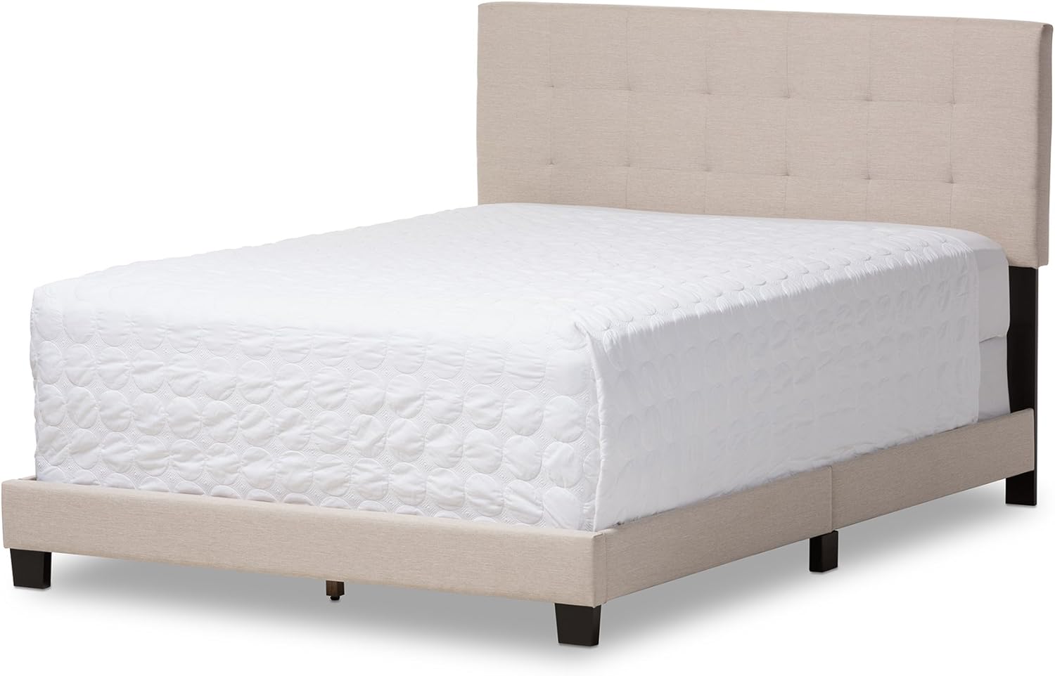 Baxton Studio Voleta Fabric Upholstered Gridtufting Bed