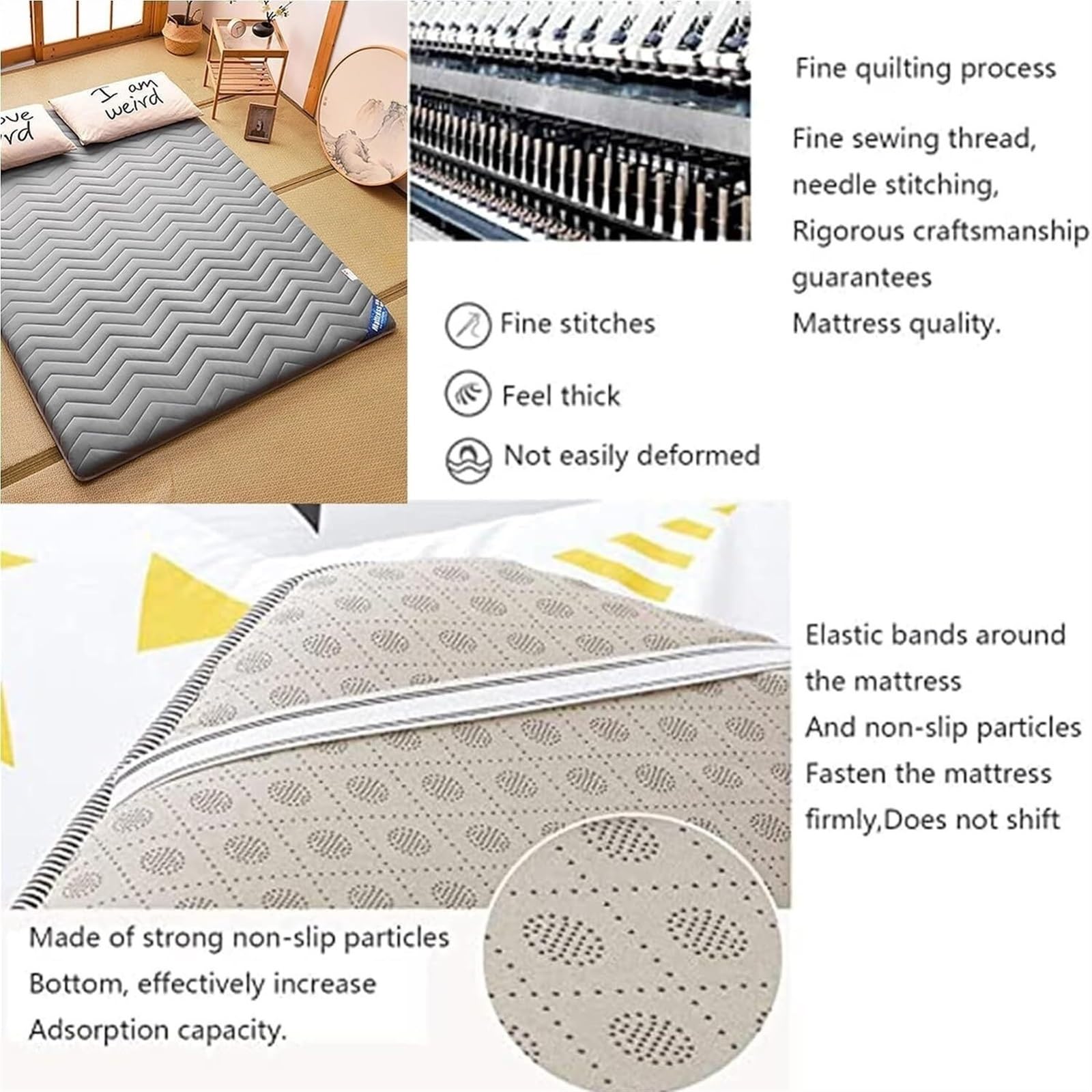 Colchón De Futón, Colchón De Tatami Tradicional Japonés, Colchón De Piso Plegable, Colchón De Cama Ultra Suave, Tapete De Tatami Doble Individual, Camping, Hogar (Color : A, Size : 100X200cm)