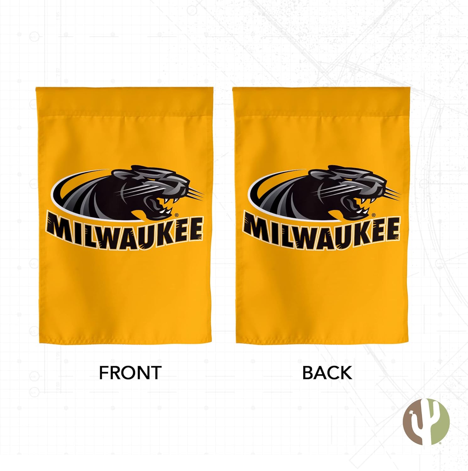 Desert Cactus University of Wisconsin Milwaukee UWM Garden Flag – 19 x 12 inch Milwaukee Panthers Banner, For Outdoor Display and Events (Design 2) - Image 2
