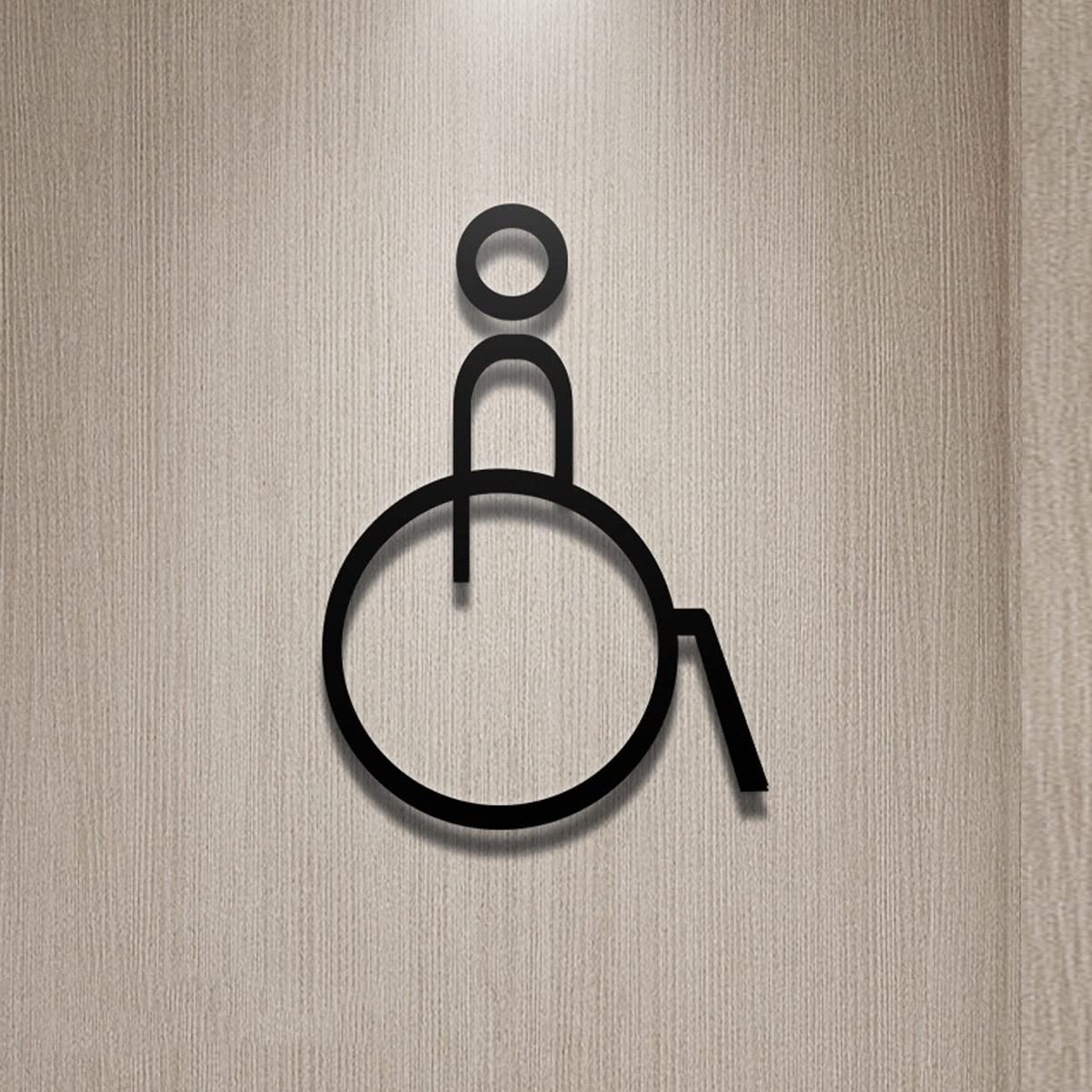 Juego de figuras decorativas de acrílico for hombres y mujeres, letrero de baño moderno for hombres y mujeres, letreros autoadhesivos for puertas de baño, letreros simples for baños domésticos o comer