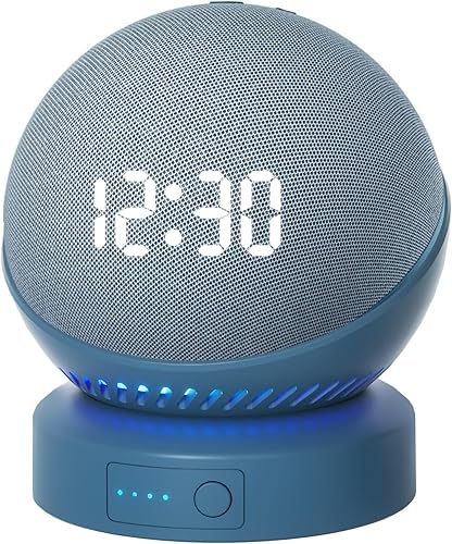 Base de batería para D0t 4 y 5 generación portátil D0t 5 generación y soporte de base de batería WiFi Google Nest, no incluye el altavoz (azul)