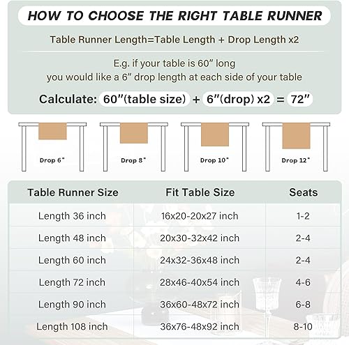 Miniatura 4 de Camino de mesa rústico de granja con rayas trenzadas, decoración de mesa bordada para cocina, sala de estar, comedor, vacaciones y fiesta, café, 13