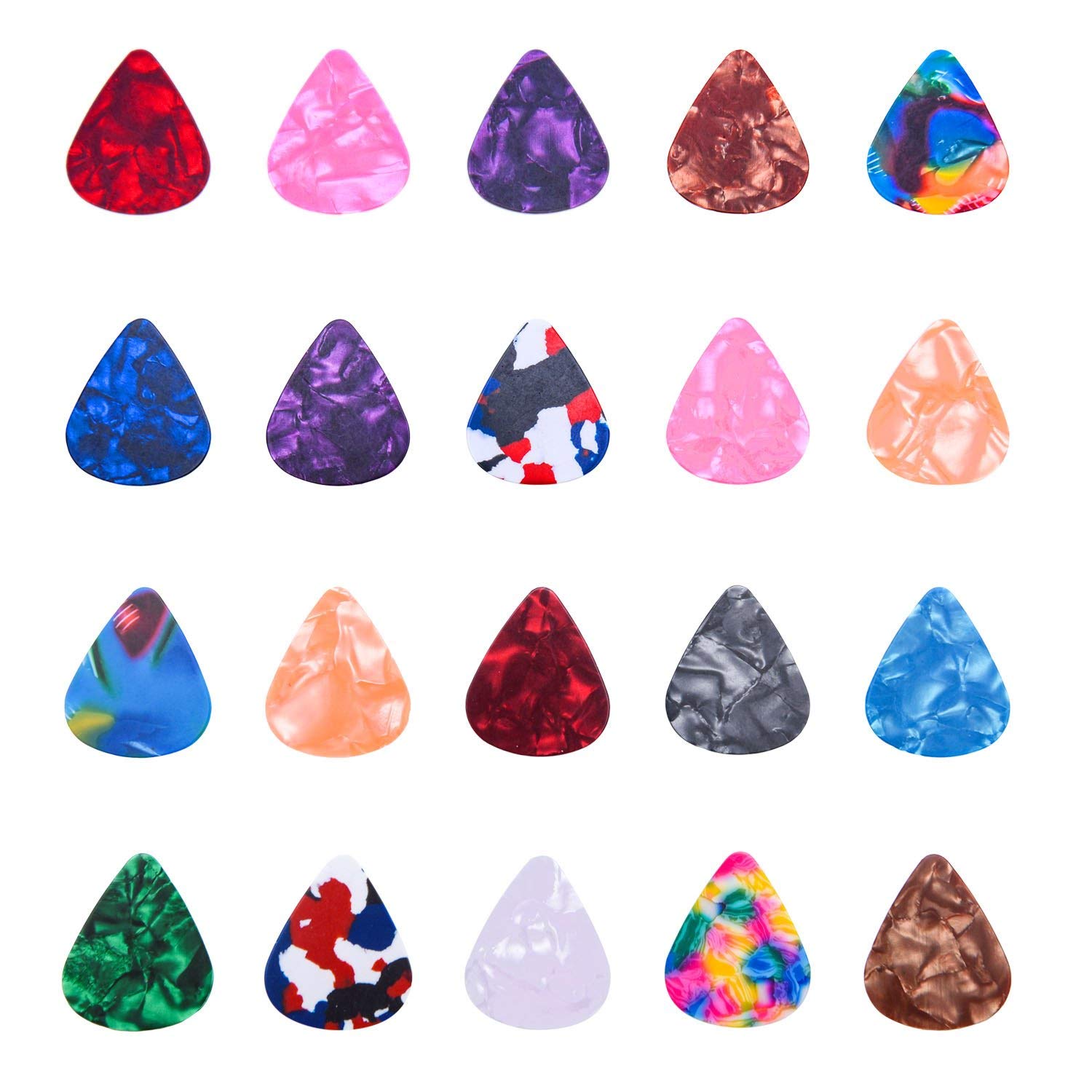 Stylish Colorful Celluloid Guitar Picks Plectrums for Guitar, Ukulele 0.46mm Pack of 12