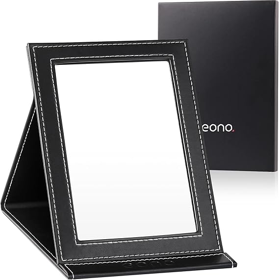 Eono Portable Travel Makeup Mirror with Stand Compact Vanity Folding Free Standing Mirrors
