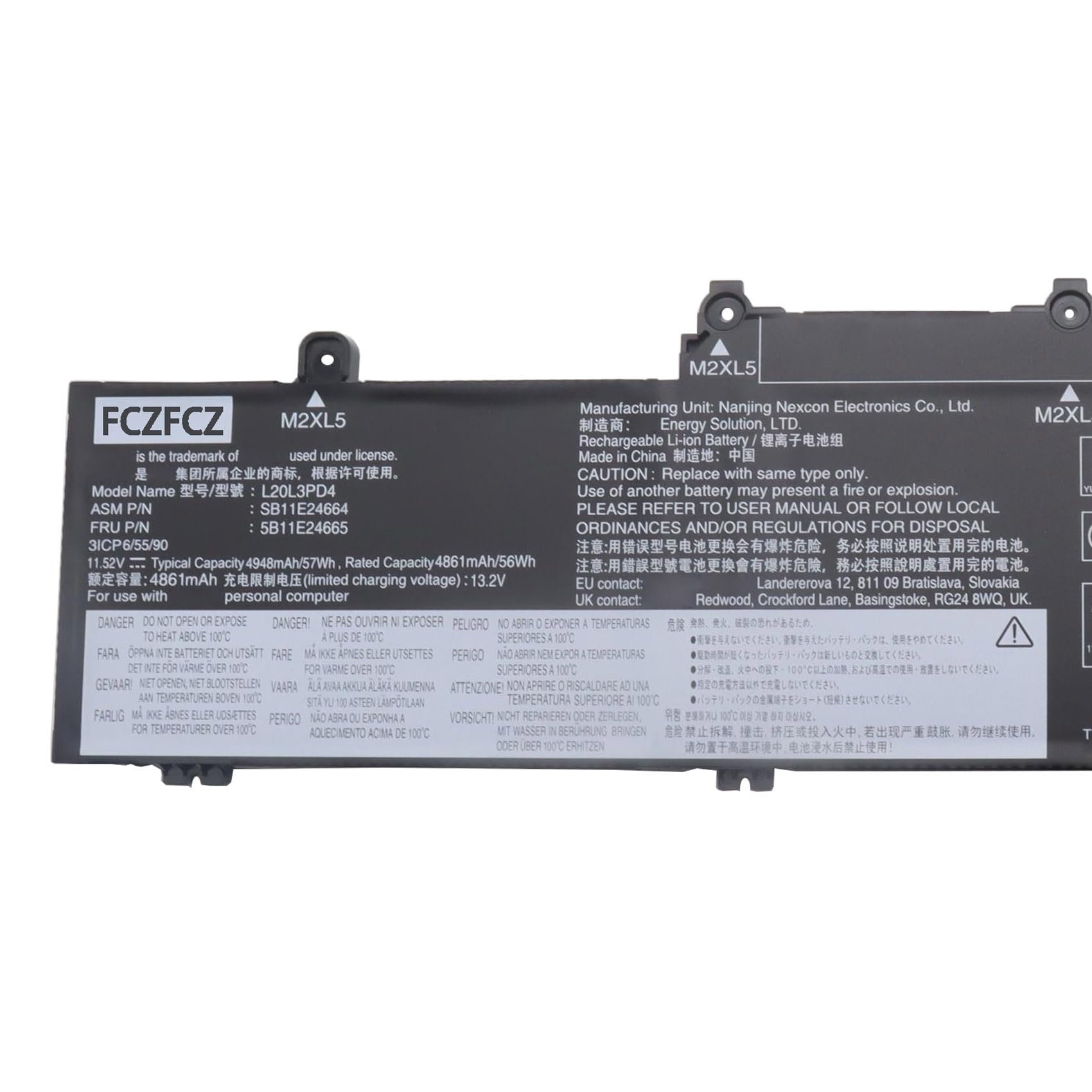 Amazon.com: FCZFCZ L20L3PD4 Battery 57Wh Replacement for Lenovo