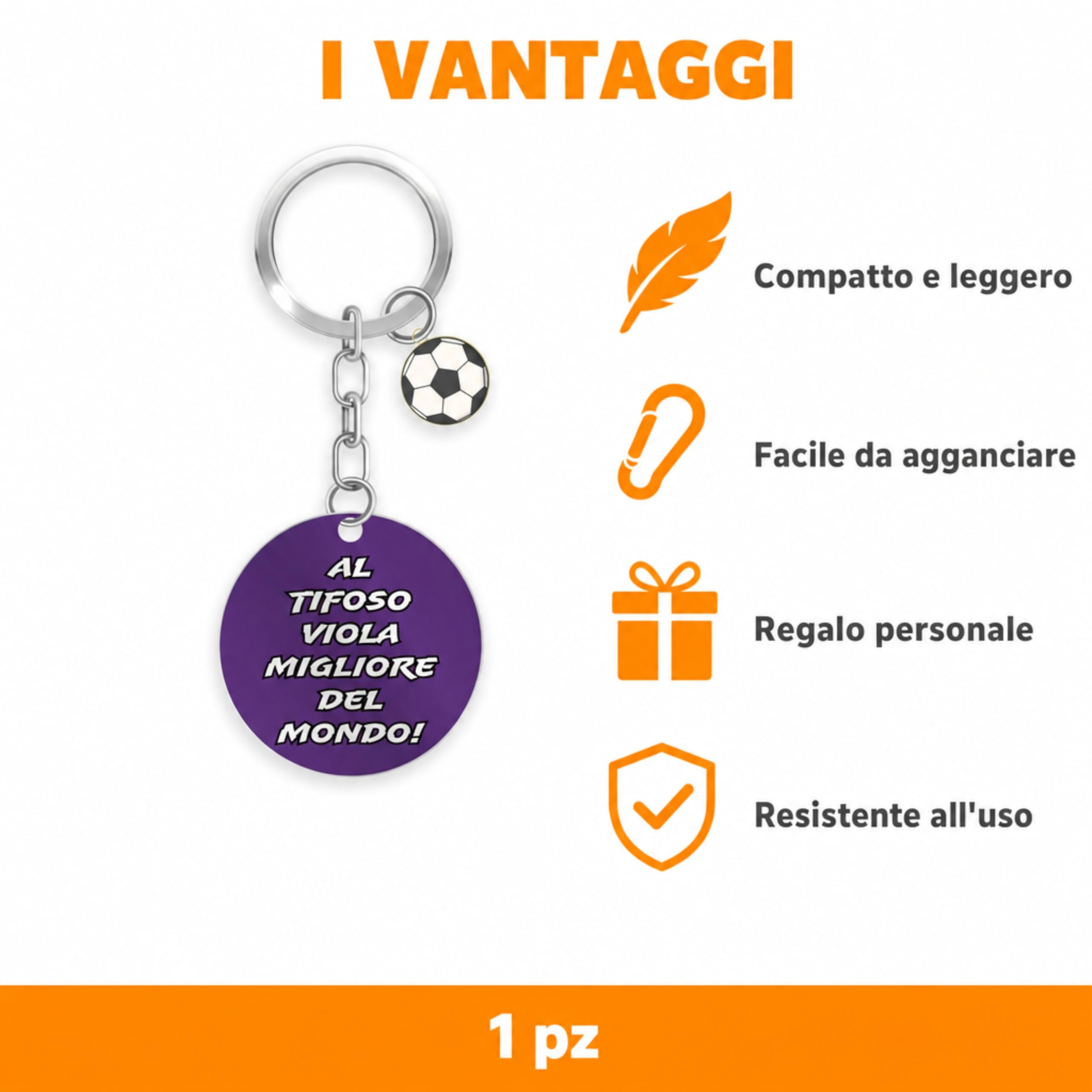 KAÏDENSÏ Idea Regalo Tifoso Calcio Originale - Portachiavi Tifoso Nerazzurro Migliore del Mondo Gadget Divertenti per Uomo Originale - Idee Regali Divertenti Originali