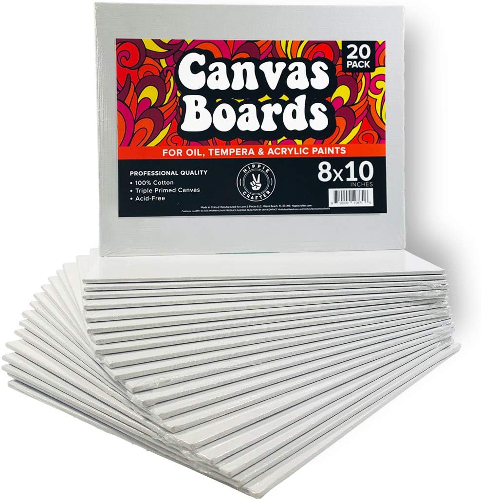 20 Pack Paint Canvases for Painting 8x10 Blank Art Canvases