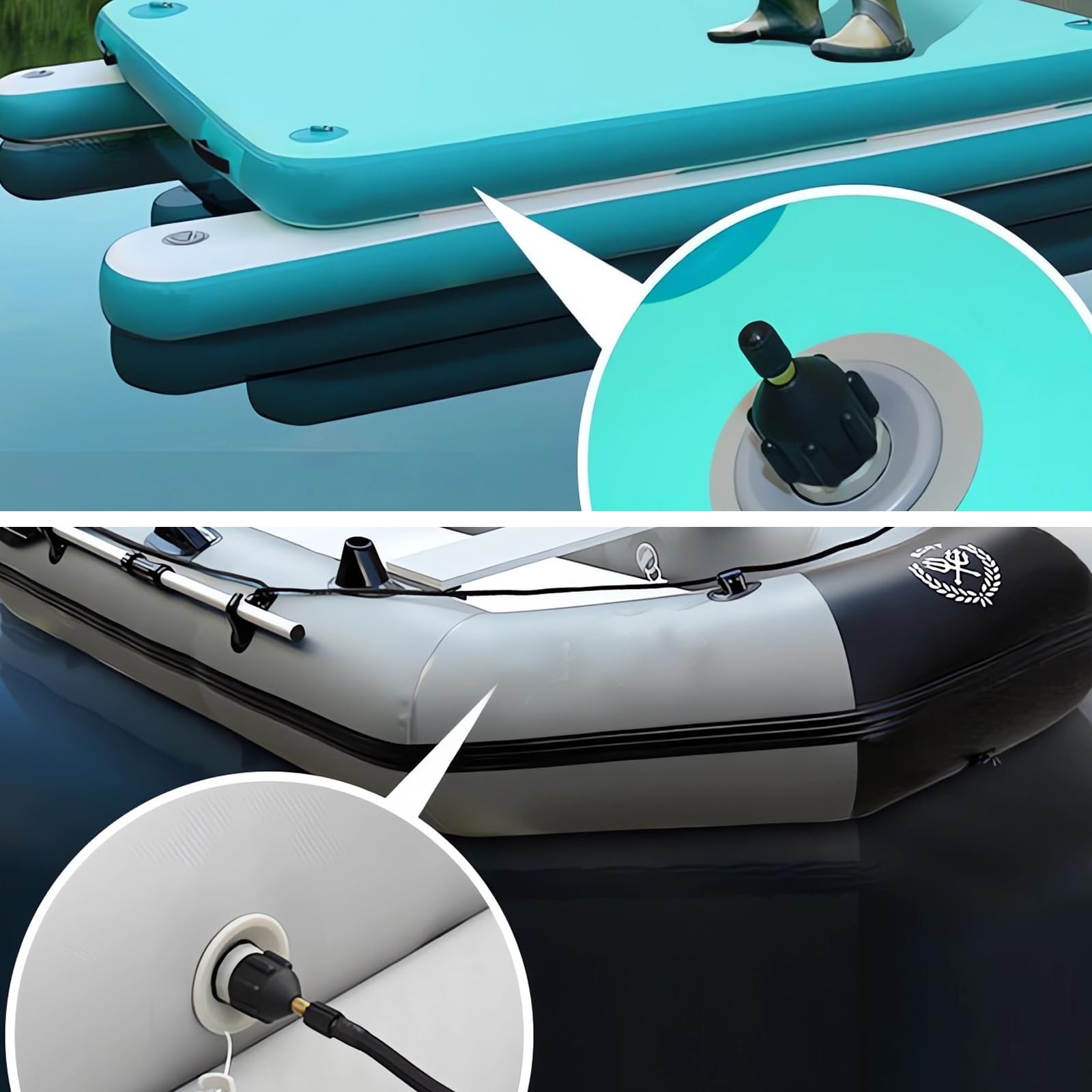 Funmo Adaptateur de Kayak, Adaptateur de Pompe Sup Gonflable, Adaptateur Pompe Kayak Embout de Gonflage Accessoire de Compresseur, Adaptateur Pompe Kayak pour Paddle, Kayak, Dériveur, Lit Gonflabl