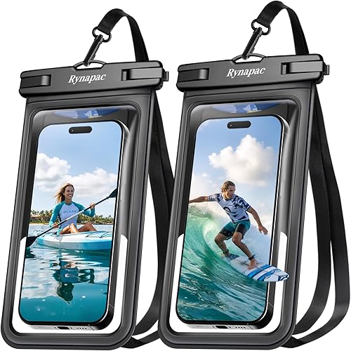 Miniatura 8 de Bolsa de teléfono impermeable - Funda para celular de 8.5 pulgadas a prueba de agua para viajes a la playa, artículos imprescindibles, soporte