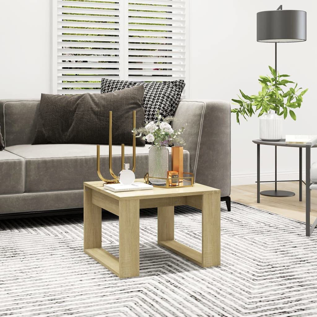Hothingwell Beistelltisch Sonoma-Eiche, 50 x 50 x 35 cm, Holz | Stabile und sichere Oberfläche, einfache Reinigung mit einem feuchten Tuch, ideal für Wohnzimmer