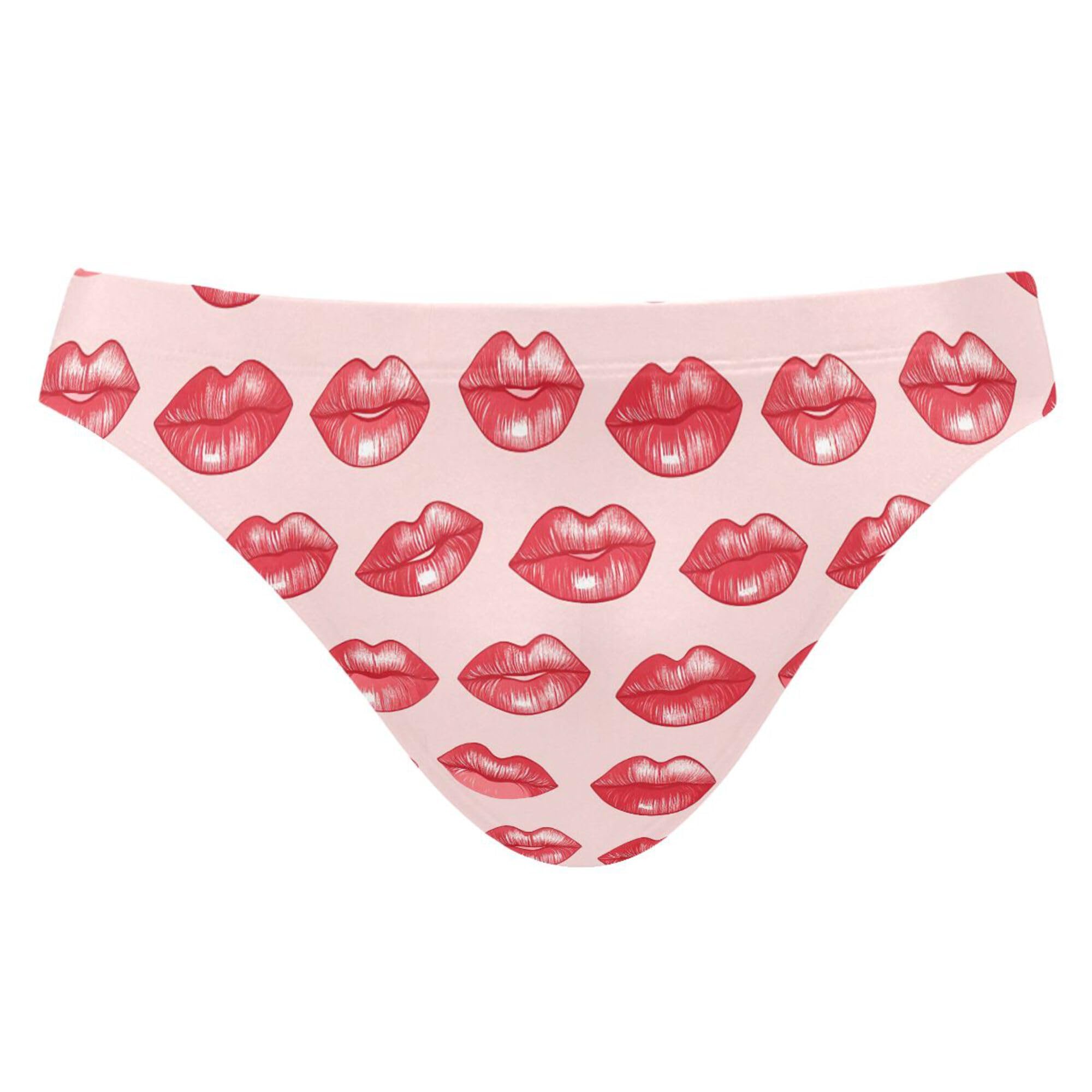 Men's Swim Briefs Red Lips Swimsuit Beach Swimwear Bikini M B0404766