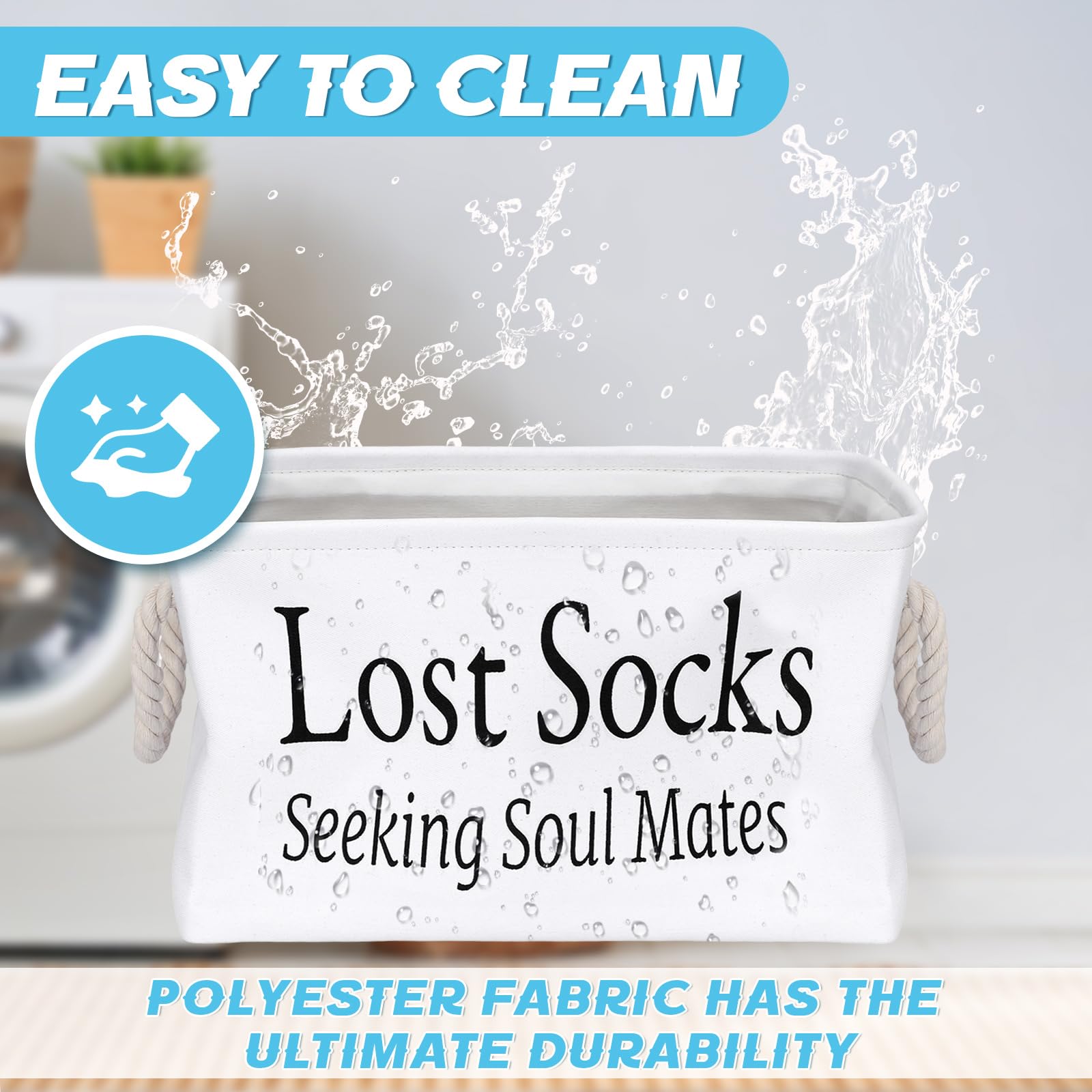 Lost Socks Organizer – Wandmontage Für Waschküche, Inkl. Korb & Schild Gegen Sockenverlust