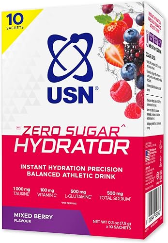 USN PureFit Zero Sugar Hydrator | Pack of 10 Sachets | Mixed Berry | Electrolyte Powder Mix with No Artificial Sweeteners | Magnesium, Potassium & Sodium Blend | Instant Rehydration for Quick Recovery