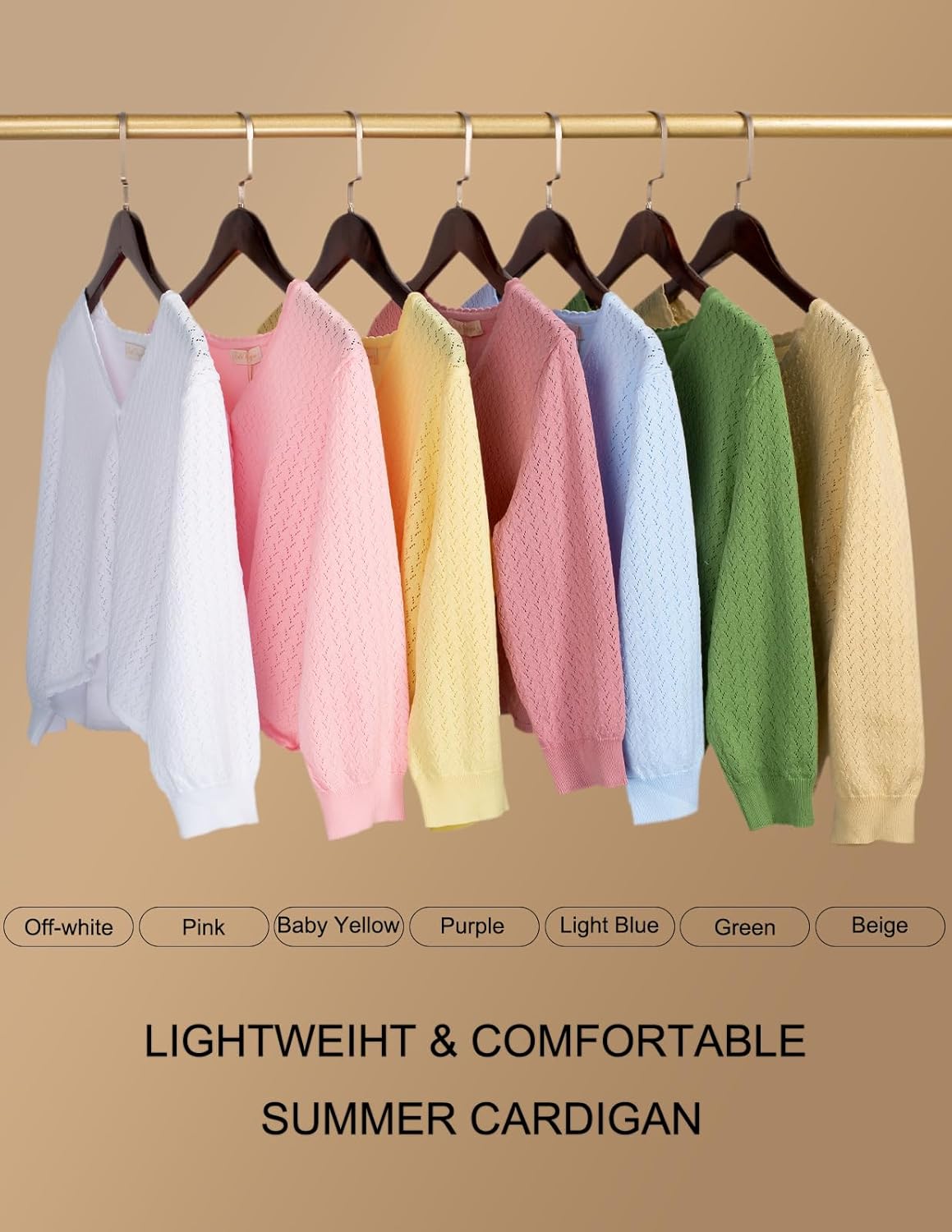 Womens Summer 3/4 Sleeve Bolero Shrug for Dress Open Front Scalloped Knit Cropped Cardigan Sweater Lightweight - Image 6