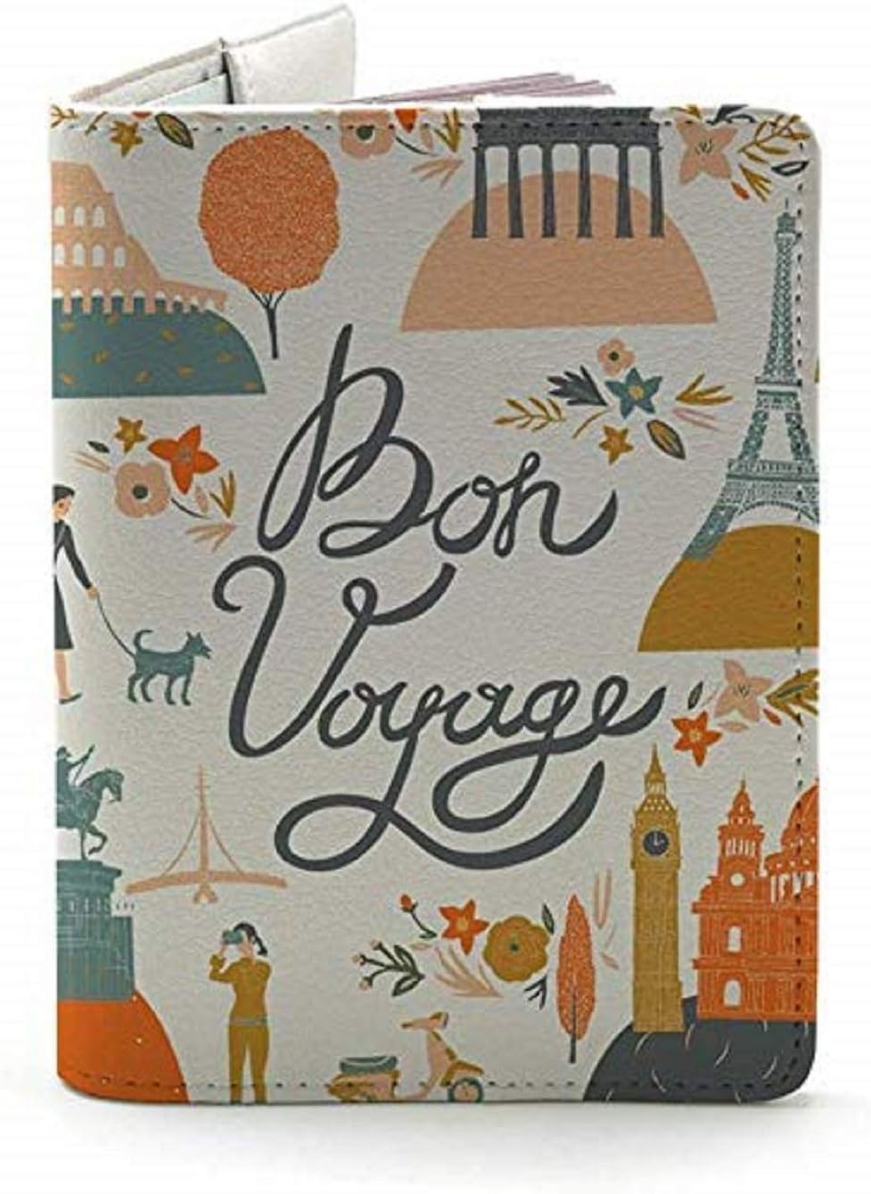  | Bon Voyage - Wanderlust Collection - Leather Vintage Map - Passport Holder - Travel Accessories | Passport Covers