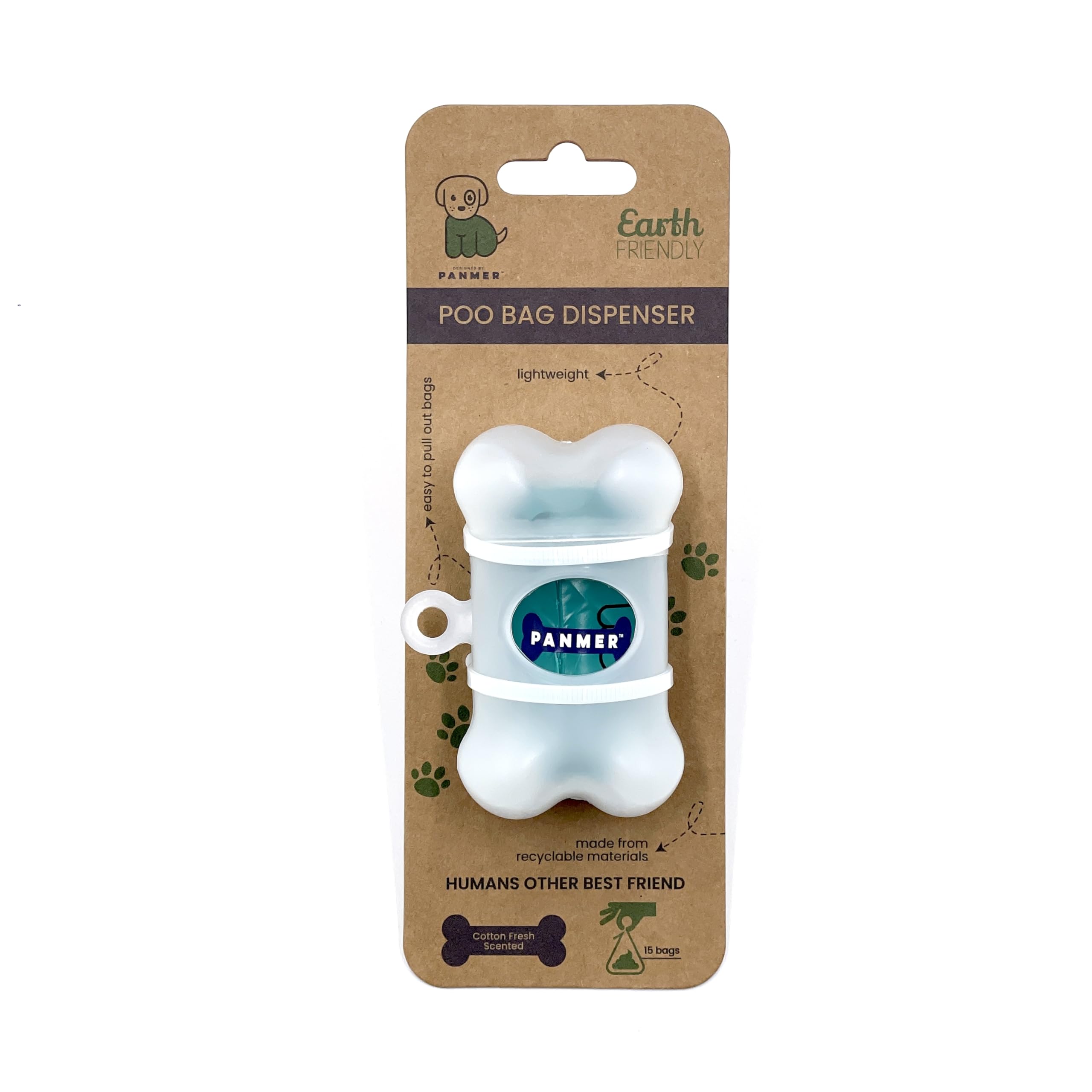 Dog Poo Bags Super Strong, Leak Proof, Fresh Cotton Scented Rolls (x1 Dispenser)