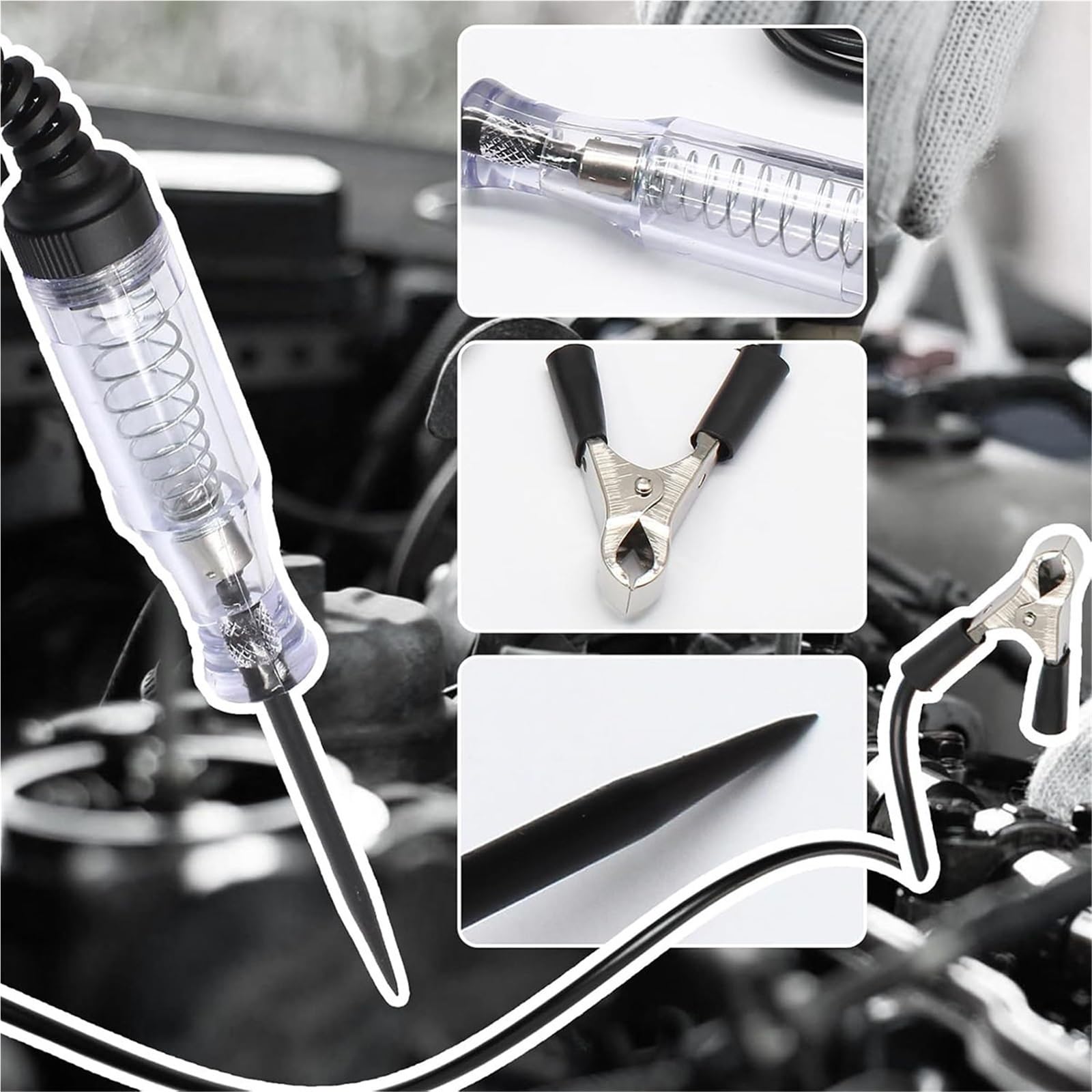 Spannungsprüfer, 6 Stücke Auto Lkw Spannung Circuit-Tester Sonde Stift Reparatur Werkzeug,Autoelektrikwerkzeug(Black)