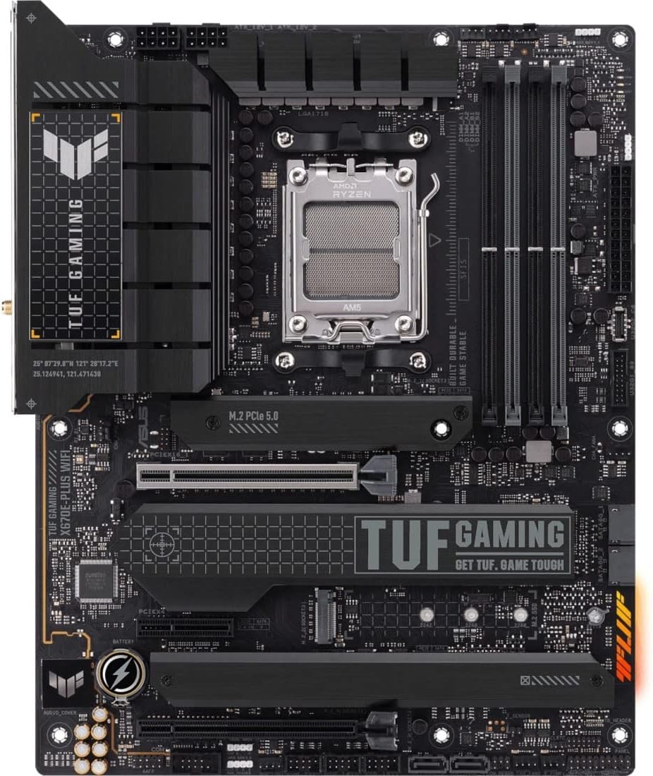 ASUS TUF Gaming X670E-PLUS WiFi 6E Socket AM5 (LGA 1718) Ryzen 7000 ATX Gaming Motherboard (16 Power Levels, PCIe® 5.0, DDR5 Memory, Four M.2 Slots, 2.5 GB LAN, USB 4, Aura RGB L, Aura not ing)
