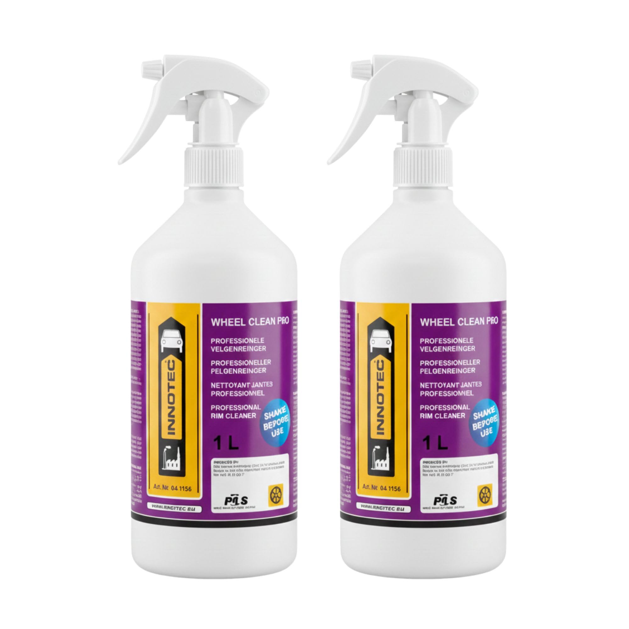 2 Stück INNOTEC Wheel Clean Pro 1 L – Professioneller Felgenreiniger für Stahl- & Alufelgen – entfernt Bremsstaub, Öl- und Straßenschmutz – säurefrei, materialschonend – gebrauchsfertige Sprühflasche