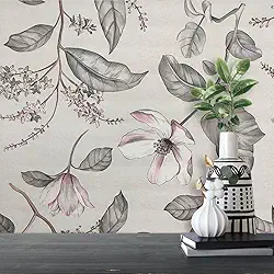Inova Papel de Parede Adesivo Floral Lavável Floral Cinza 5 Metros x 45 cm