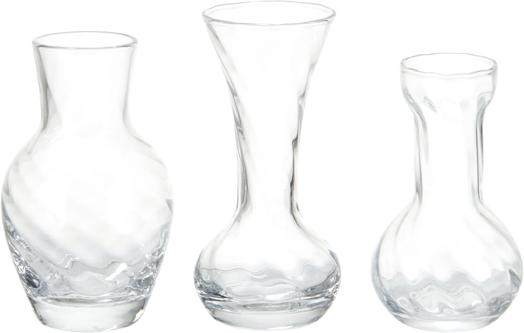 Celebrations by Mikasa Set of 3 Assorted Glass Bud Vases