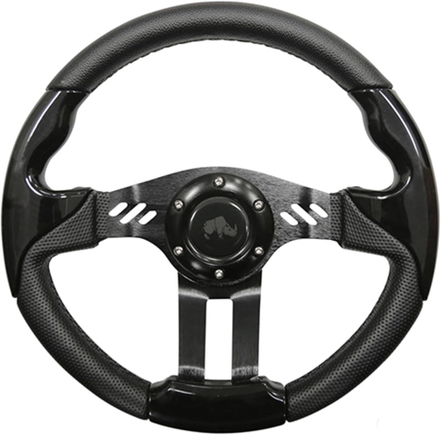 Red Hawk RHOX Steering Wheel, Aviator 5 Black Grip/Black Spokes 13" Diameter