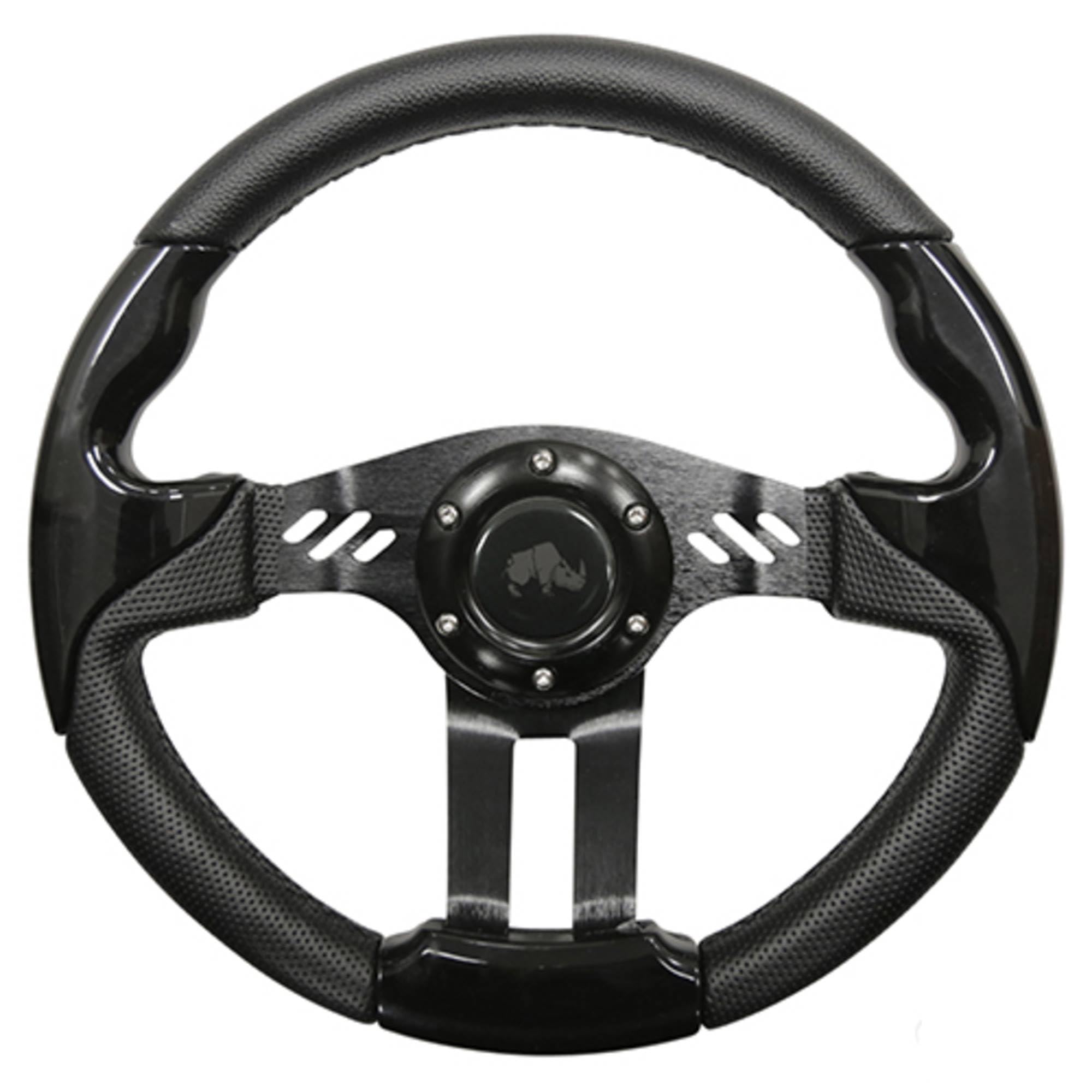 Volante Red Hawk RHOX Aviator de 5 radios negros con agarre negro de 13 pulgadas de diámetro