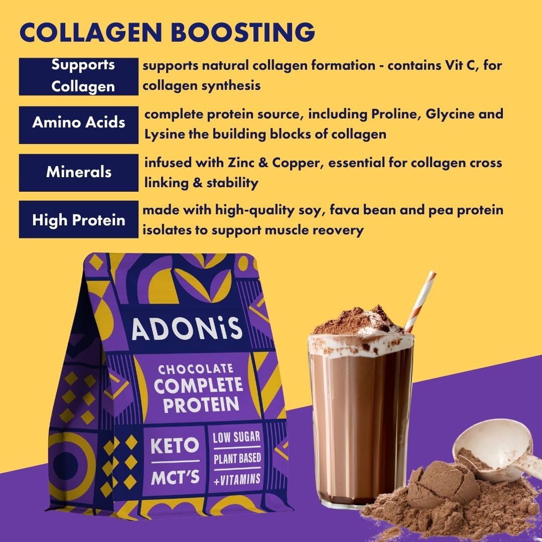ADONiS Schoko Protein Keto Shake - Gusto cremoso al cioccolato – Basso contenuto di carboidrati, proteine di alta qualità per la costruzione muscolare e la rigenerazione – Perfetto per la dieta Keto e
