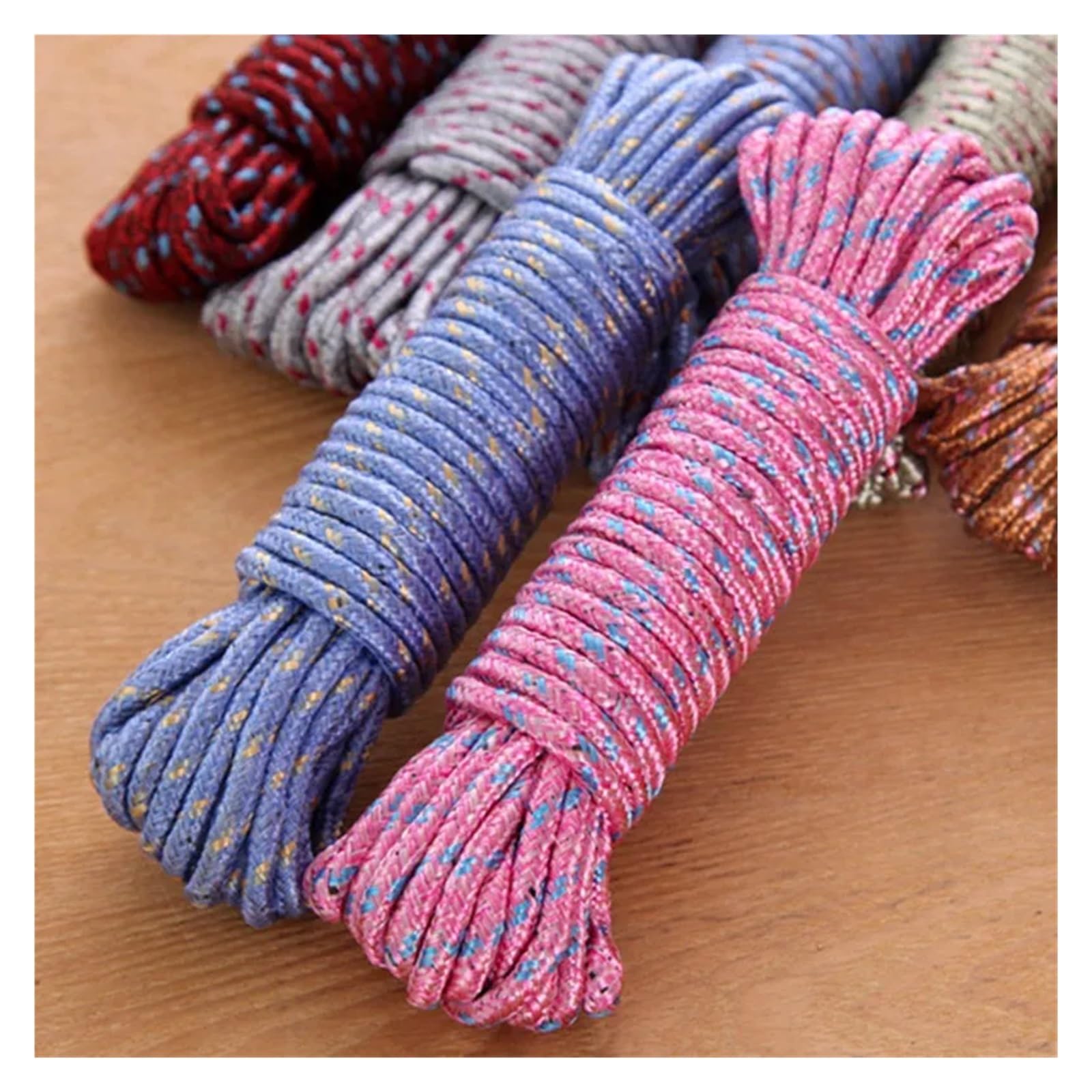 Corda for asciugatura multifunzionale in nylon antiscivolo e antivento, corda for vestiti da esterno, metri
