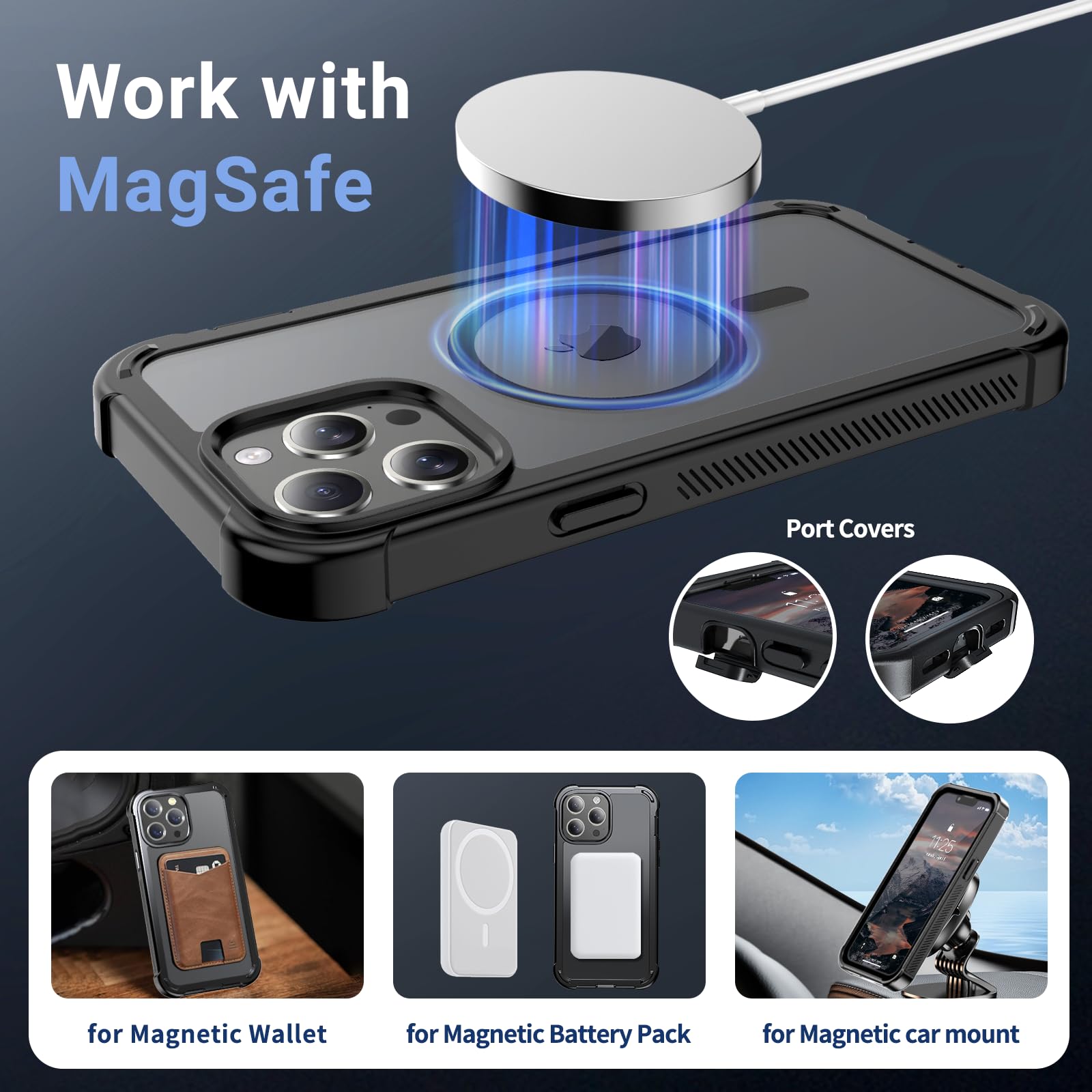 Amazon.com: jaroco Magnetic for iPhone 13 Pro Max Case Heavy Duty