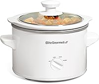 Elite Gourmet MST-250XW 1.5Qt Mini Slow Cooker - Adjustable Low/High/Warm, Dishwasher Safe Ceramic Pot & Glass Lid for Sauces, Stews, Dips