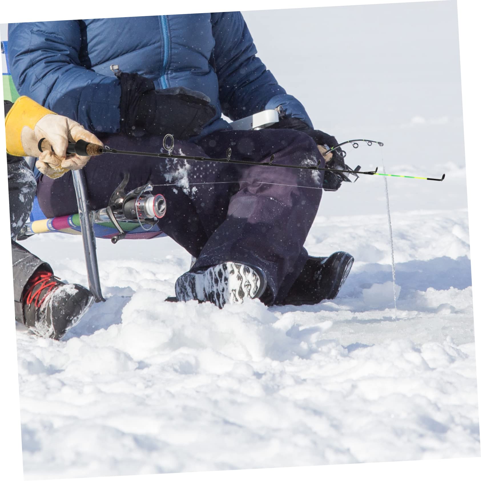 POPETPOP Caña De Pescar Ergonómica De 3 Piezas para Hielo Señuelo De Carbono De Postes Ligera Y Resistente para La Pesca De Camarones.
