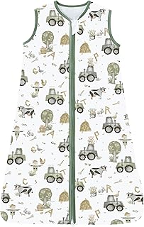 Chilsuessy Sommerschlafsack Baby Schlafsack Kleine Kinder Schlafanzug ohne Ärmel für Sommer und Frühling 100% Baumwolle, Happy Farm, 110/Baby Höhe 110-125cm