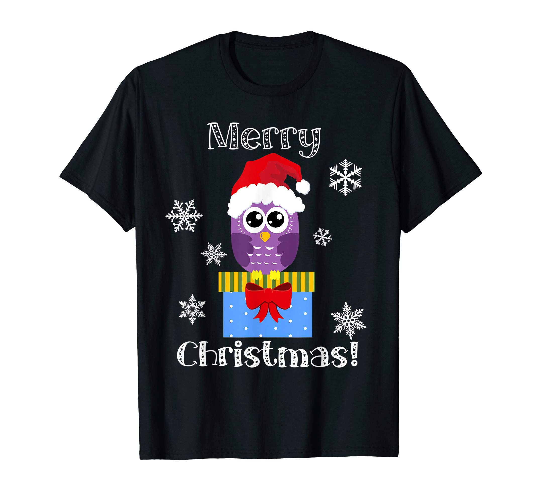 Owl Cute Animal Merry Christmas T-Shirt