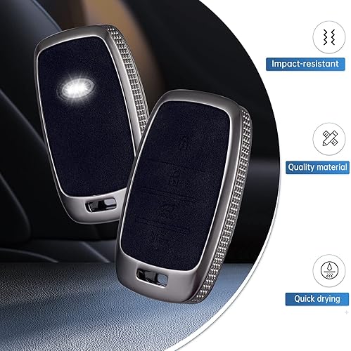 Miniatura 3 de YO&YOYE Compatible con llavero Kia con funda para llave de cuero y llavero, protector de llave de cuero para Kia Forte Koup NIRO Optima Rio Sorento