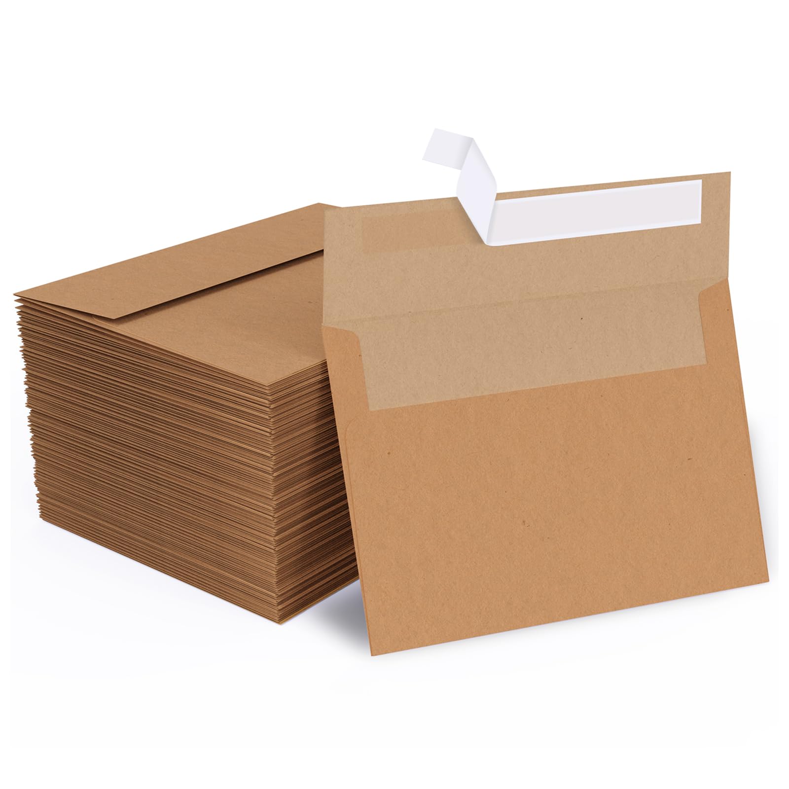 Brown A4 Envelopes Self Seal 1000 PCS, Goefun 4.25 x 6.25 Kraft Greeting Card Envelopes for 4x6 Cards, Wedding Invitations, Photos, Graduation, Thank You Notes, Birthday, 120 GSM — image 1